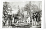 Students from the Ecole Polytechnique at the tomb of Gaspard Monge, September 1818 by Hippolyte Lecomte