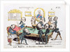 Une Partie de Billard au Cercle Imperial, caricature of Second Empire society, issue 33 of 'Actualites', 1870 by French School