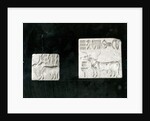 Two decorated seals depicting a zebu and a bull, from Mohenjodaro, Protohistoric by Harappan Harappan