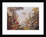 Lake with geese, storks, parrots and herons by Francois Boucher
