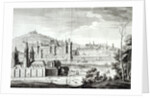 View of the Abbey of Saint-Germain-des-Pres, the Louvre, Petit Bourbon, Montmartre and the Seine in 1410 by Jean Chaufourier