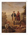 King Frederick II of Prussia and the Marquis of Argens inspecting the construction of Sanssouci in Potsdam by Johann Christoph Frisch
