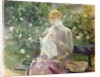 Pasie sewing in Bougival's Garden, 1881 by Berthe Morisot