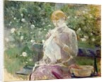 Pasie sewing in Bougival's Garden, 1881 by Berthe Morisot