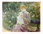 Pasie sewing in Bougival's Garden, 1881 by Berthe Morisot
