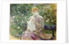 Pasie sewing in Bougival's Garden, 1881 by Berthe Morisot