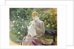 Pasie sewing in Bougival's Garden, 1881 by Berthe Morisot