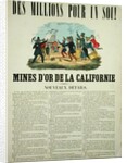 Poster advertising the gold mines in California by French School
