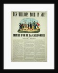Poster advertising the gold mines in California by French School