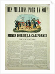 Poster advertising the gold mines in California by French School