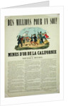 Poster advertising the gold mines in California by French School