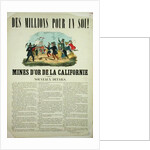 Poster advertising the gold mines in California by French School