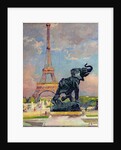The Eiffel Tower and the Elephant by Fremiet by Jules Ernest Renoux