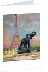The Eiffel Tower and the Elephant by Fremiet by Jules Ernest Renoux
