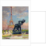 The Eiffel Tower and the Elephant by Fremiet by Jules Ernest Renoux