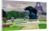 The Trocadero Gardens and the Rhinoceros by Jacquemart by Jules Ernest Renoux