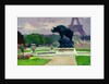 The Trocadero Gardens and the Rhinoceros by Jacquemart by Jules Ernest Renoux