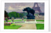 The Trocadero Gardens and the Rhinoceros by Jacquemart by Jules Ernest Renoux