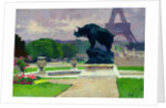 The Trocadero Gardens and the Rhinoceros by Jacquemart by Jules Ernest Renoux