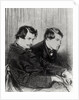 Edmond de Goncourt and Jules de Goncourt in a box at the theatre, 1853 by Paul Gavarni