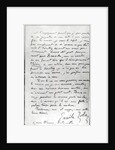Letter from Zola to Edouard Manet 1868 by Emile Zola