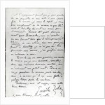Letter from Zola to Edouard Manet 1868 by Emile Zola