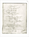 Cover for the score of 'Offrande a la Liberte' arranged by Francois Joseph Gossec and performed at the Opera 30th September An I, 1792 by French School