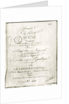 Cover for the score of 'Offrande a la Liberte' arranged by Francois Joseph Gossec and performed at the Opera 30th September An I, 1792 by French School