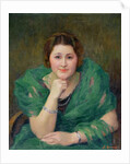 Portrait of a Russian Woman with a Green Scarf by Jules Ernest Renoux
