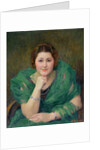 Portrait of a Russian Woman with a Green Scarf by Jules Ernest Renoux