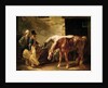 Two Post Horses at the Door of a Stable by Theodore Gericault