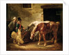Two Post Horses at the Door of a Stable by Theodore Gericault
