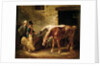 Two Post Horses at the Door of a Stable by Theodore Gericault
