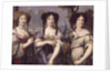 Portrait of three of the nieces of Cardinal Mazarin portrayed as goddesses, Venus, Juno and Diana by French School