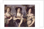 Portrait of three of the nieces of Cardinal Mazarin portrayed as goddesses, Venus, Juno and Diana by French School