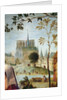 Shepherd with herd and bathers in the Seine, at the bottom the cathedrale Notre-Dame and the Ile de la Cité by French School