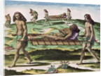 Hermaphrodites Transporting the Injured by Th. after Le Moyne J.(de Morgues) (1533-88) Bry
