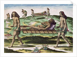 Hermaphrodites Transporting the Injured by Th. after Le Moyne J.(de Morgues) (1533-88) Bry