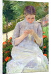 Young Woman Sewing in the garden, c.1880-82 by Mary Stevenson Cassatt