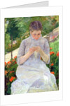 Young Woman Sewing in the garden, c.1880-82 by Mary Stevenson Cassatt