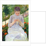 Young Woman Sewing in the garden, c.1880-82 by Mary Stevenson Cassatt