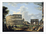The Colosseum and the Arch of Constantine by Giovanni Paolo Pannini or Panini