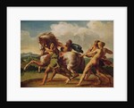 Slaves stopping a horse, study for 'The Race of the Barbarian Horses', 1817 by Theodore Gericault