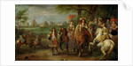 View of the Chateau de Vincennes with Louis XIV and Maria Theresa of Austria, 1669 by Adam Frans van der Meulen