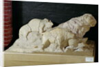 Copy of a sculpture of bisons, from Le Tuc-d'Audoubert, Magdalenian by School French