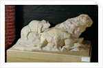 Copy of a sculpture of bisons, from Le Tuc-d'Audoubert, Magdalenian by School French