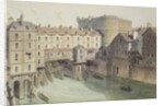 View of Petit Chatelet and the Petit Pont in 1717 by Theodor Josef Hubert (after) Hoffbauer