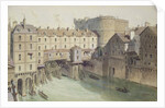 View of Petit Chatelet and the Petit Pont in 1717 by Theodor Josef Hubert (after) Hoffbauer