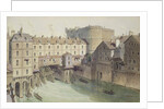 View of Petit Chatelet and the Petit Pont in 1717 by Theodor Josef Hubert (after) Hoffbauer