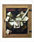 Trompe l'oeil with letters and notebooks, 1665 by Cornelis Norbertus Gijsbrechts